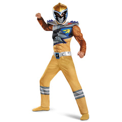 Disguise Gold Power Rangers Dino Charge jumpsuit front view for heroic playtime