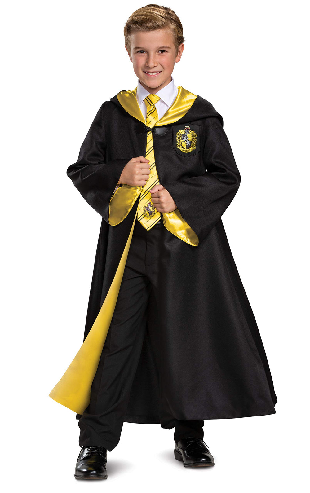 Disguise Harry Potter Hufflepuff robe hood detail for authentic costume look
