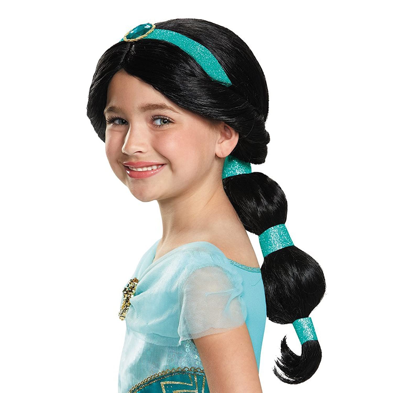 Disguise Jasmine wig front view for dress-up play and imaginative storytelling.