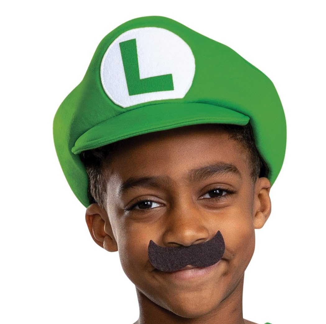 Disguise Luigi Elevated costume mustache with self-adhesive for quick character transformation.