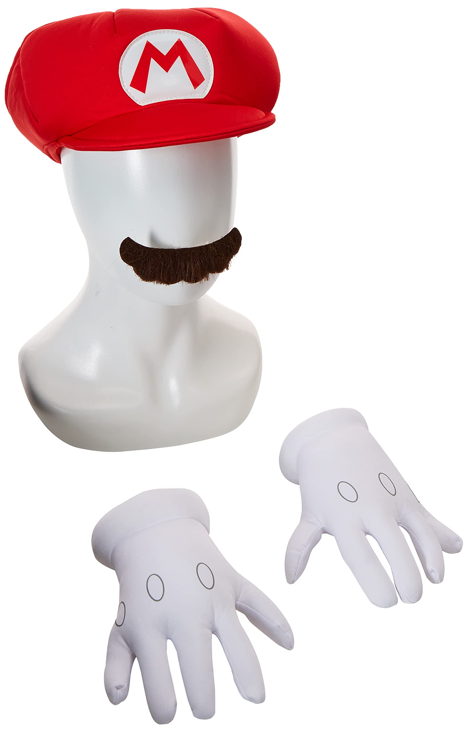Disguise Mario accessory kit hat with the classic M logo for quick cosplay.