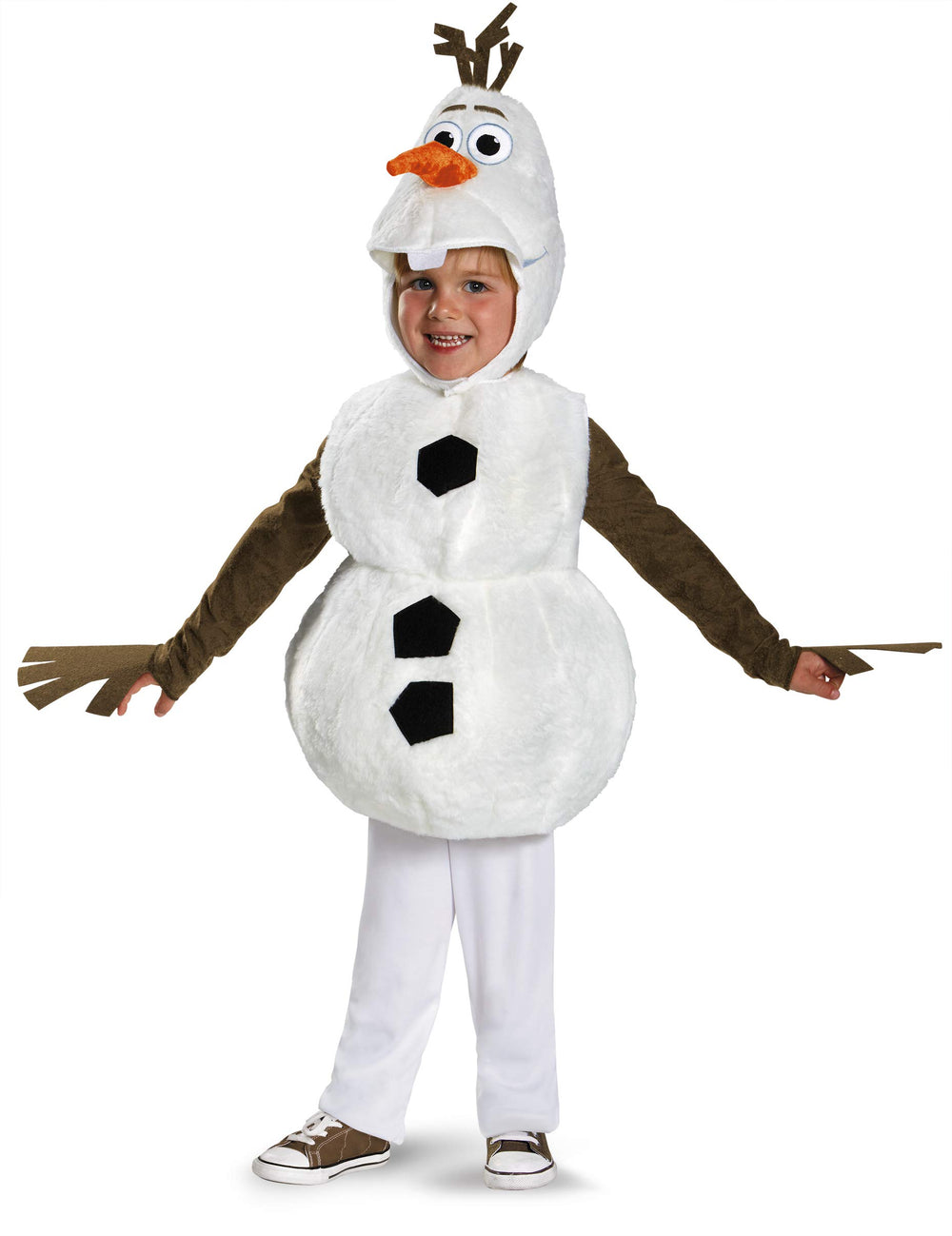 Disguise Olaf Deluxe Toddler Costume in white for 3T-4T, ideal for imaginative play