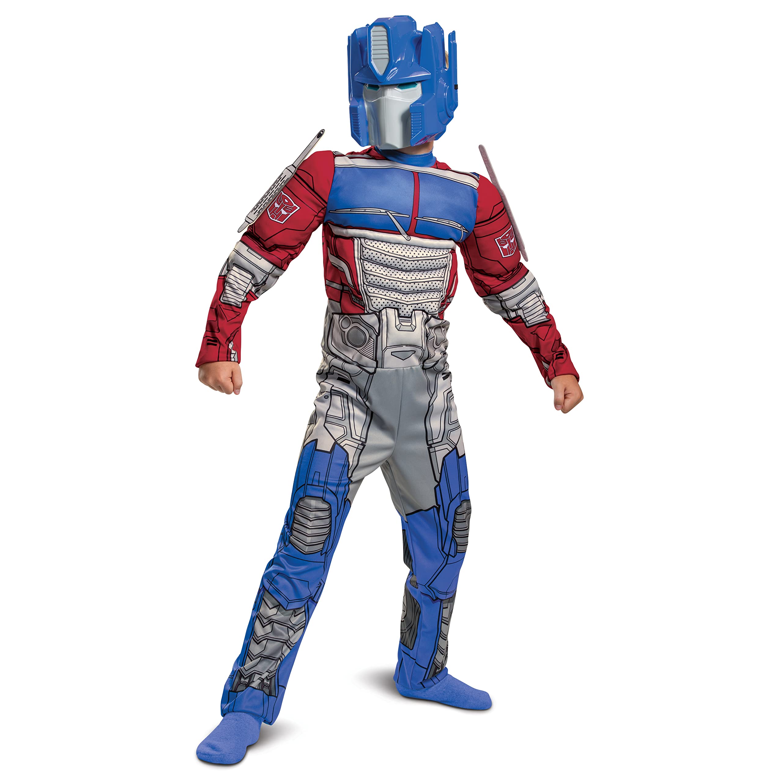 Disguise Optimus Prime mask close-up emphasizes secure fit and safe play.