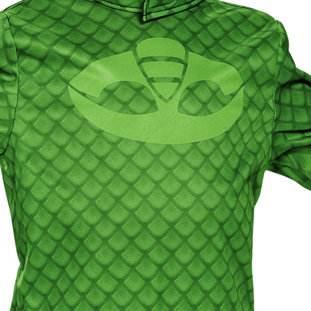 Disguise PJ Masks Gecko fabric detail showcases vibrant colors and soft touch.