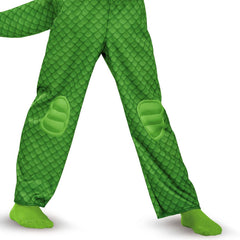 Disguise PJ Masks Gecko jumpsuit with secure zipper for quick costume changes.