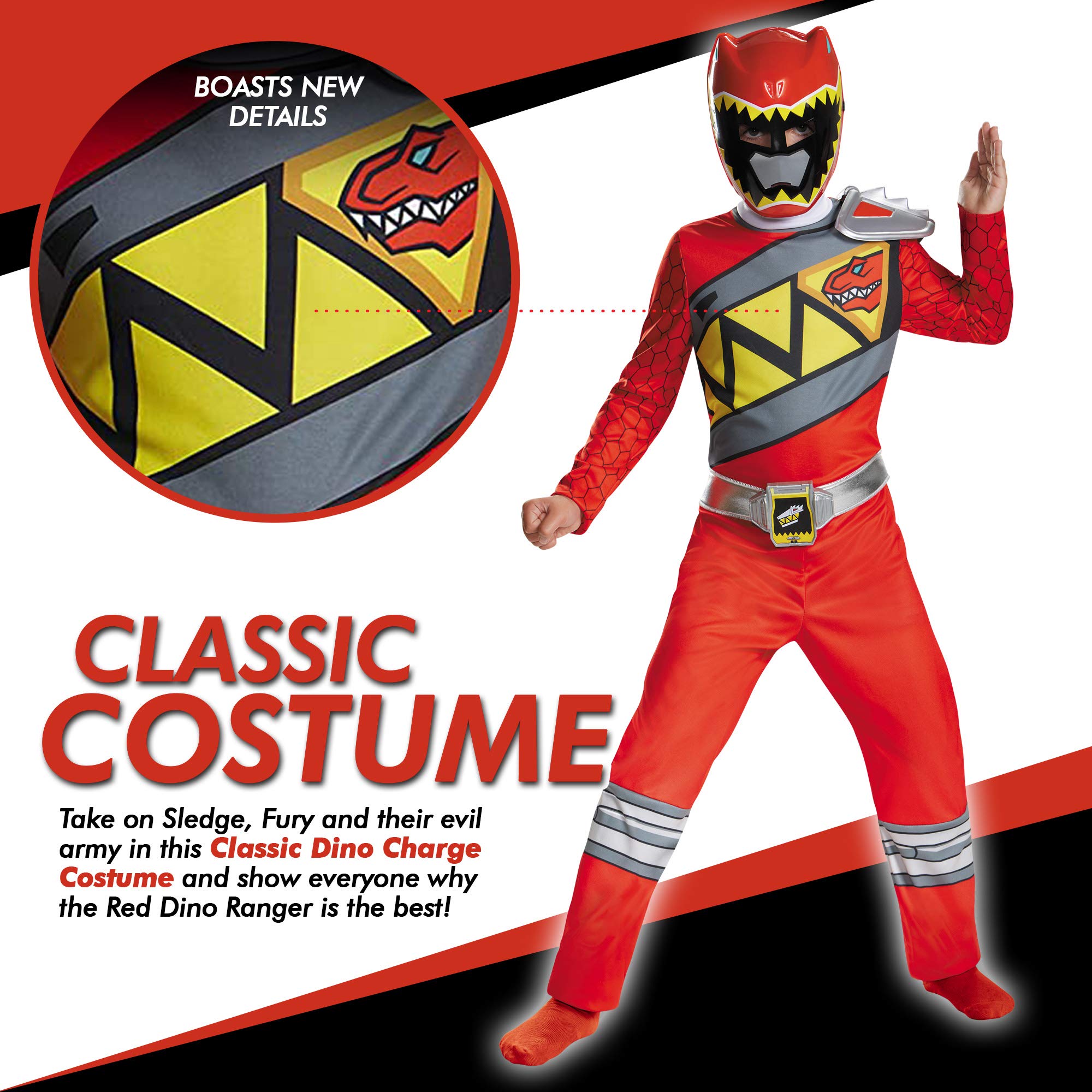 Jumpsuit detailing highlights Dino Charge armor accents