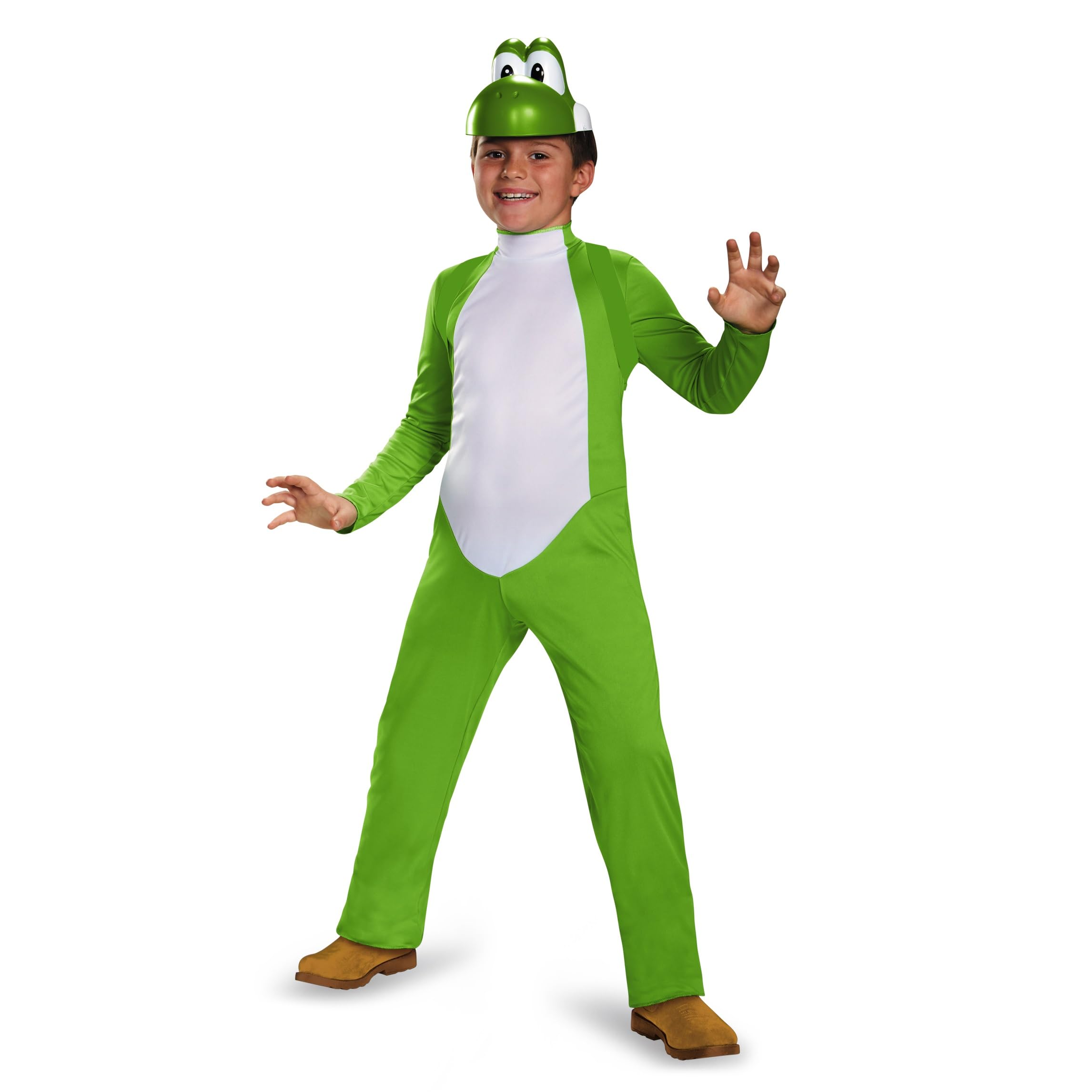Disguise Yoshi Deluxe jumpsuit with tail for active play and costume fun