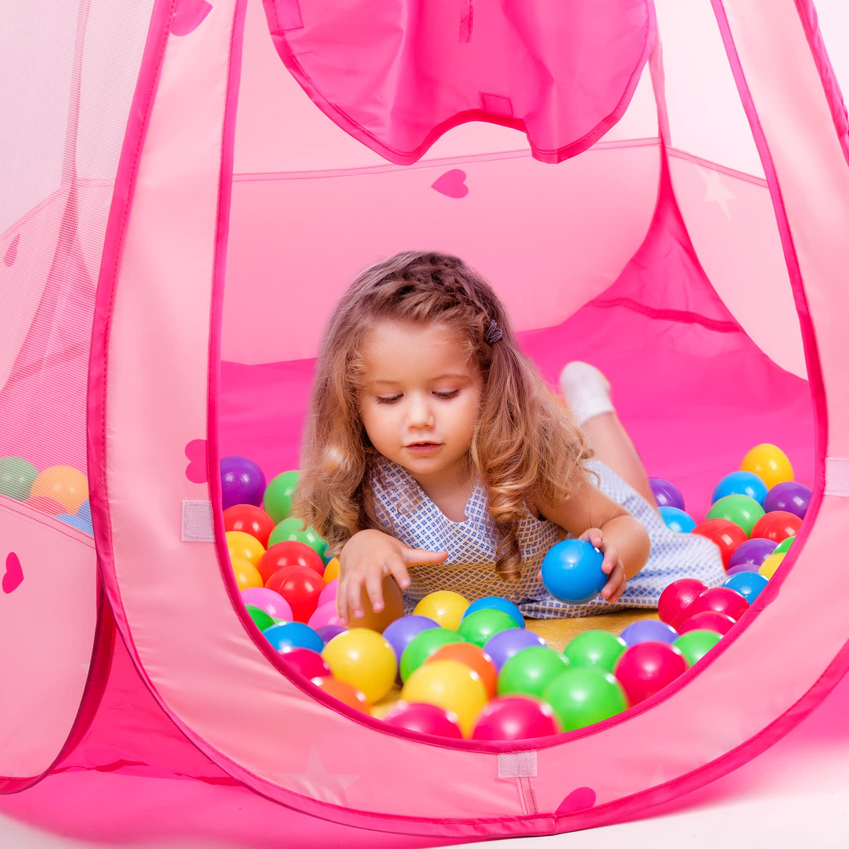 DISHIO ball pit measures 49 by 33 inches, providing ample space for play