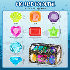 DISHIO Diving Gem colorful acrylic gems sink for engaging underwater searches.