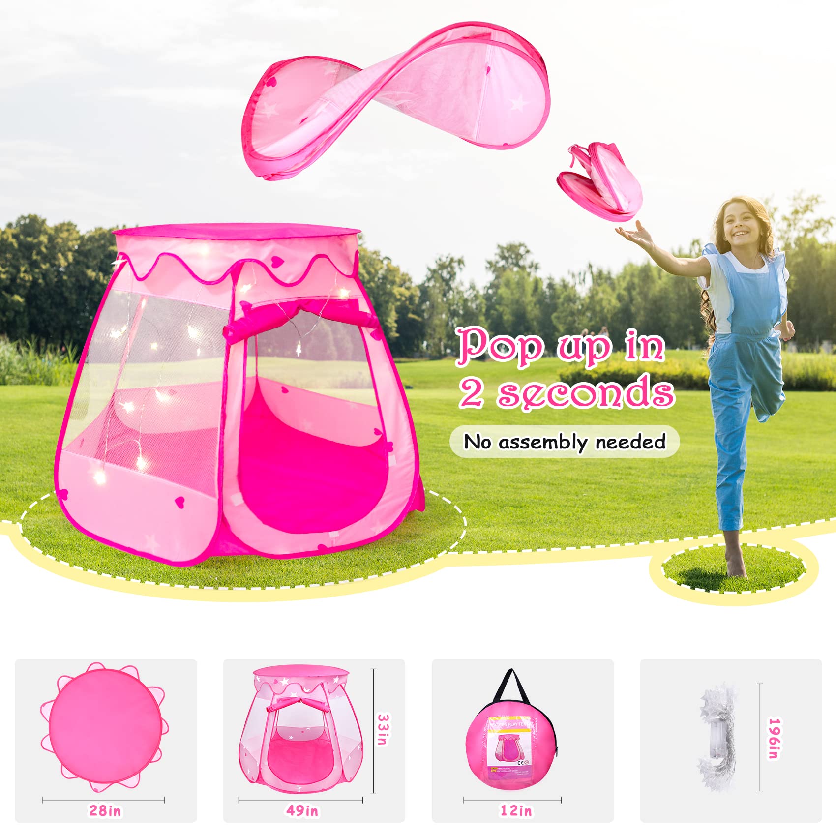 DISHIO hexagonal princess tent with see-through mesh helps you supervise easily