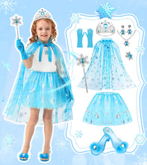 DISHIO blue cape cloak with sequins adds magical flair to dress up.
