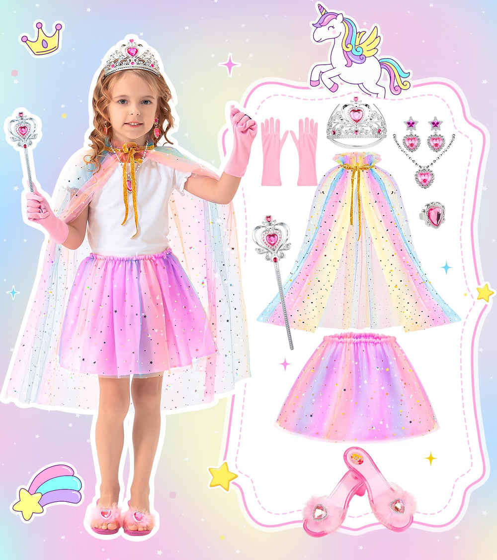 DISHIO princess tutu skirt with soft lining and glittery snowflakes sparks imaginative play.