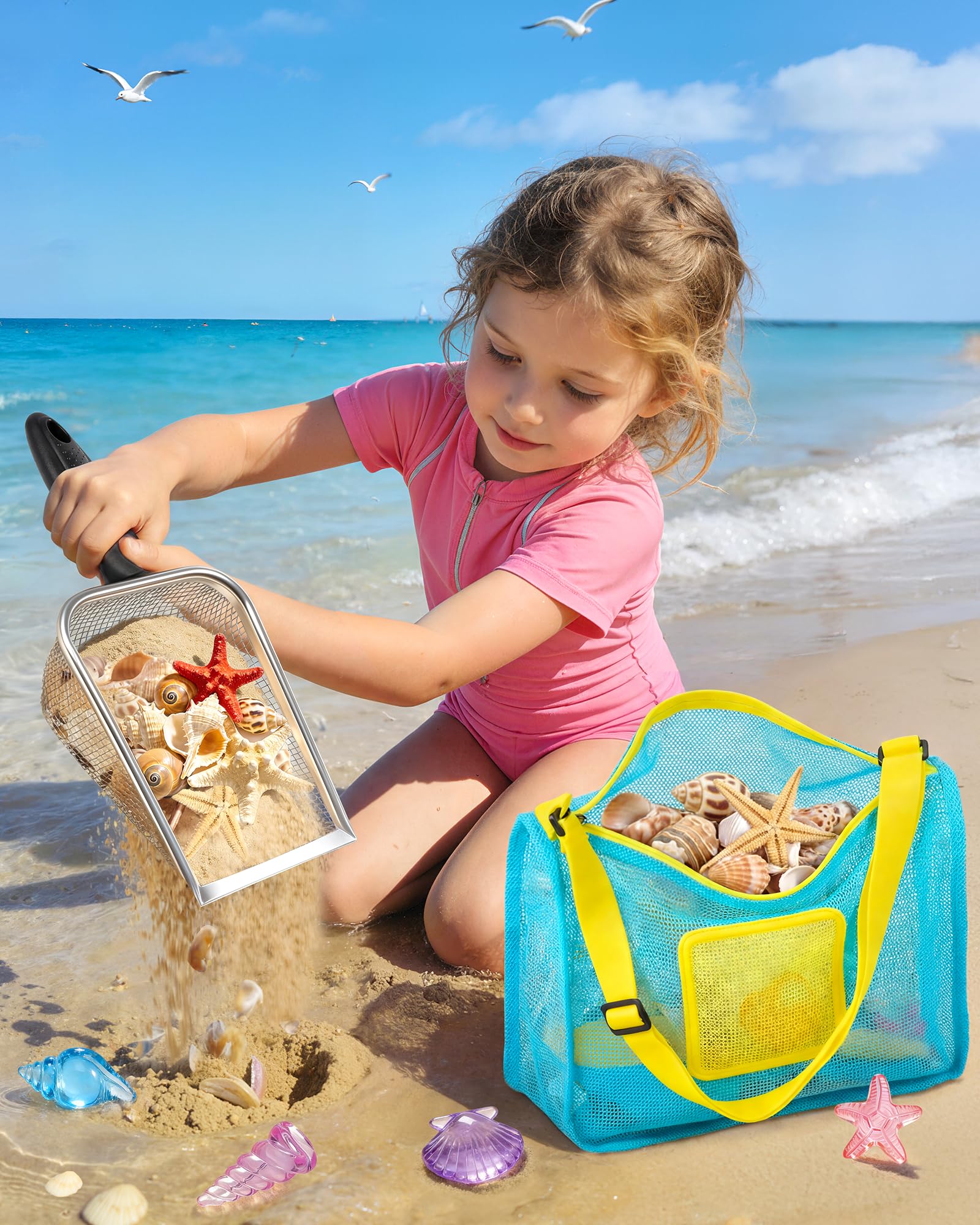 DISHIO treasure tokens and seashells spark creative beach hunts for kids.