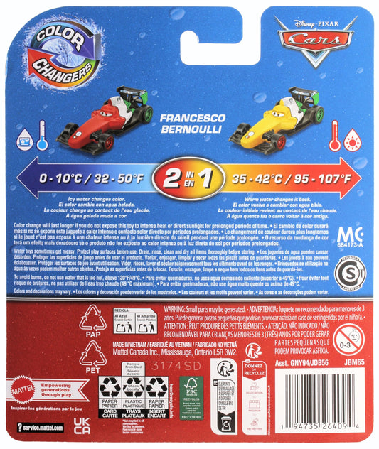 Disney Cars 2025 Color Changers Francesco Bernoulli – dunk action demonstrates icy-water reset to new look