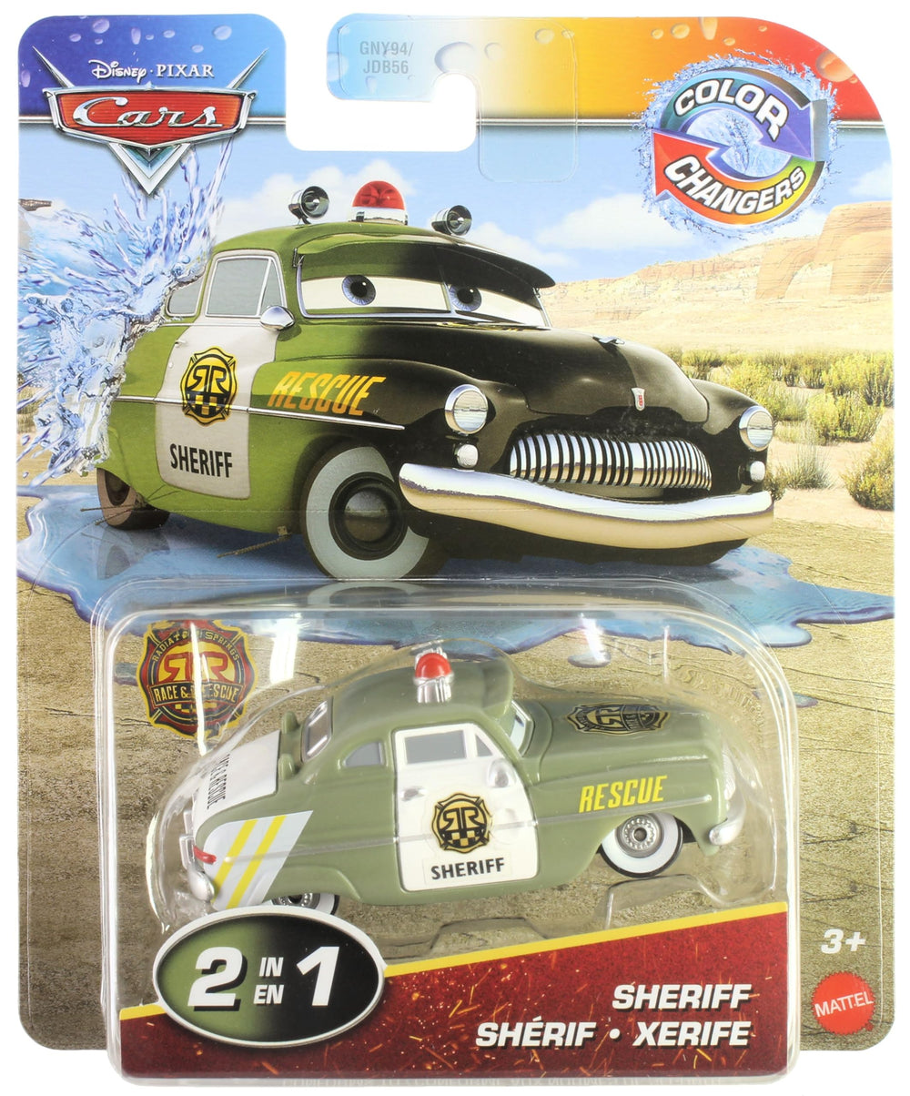 Disney Cars Color Changers show two-look transformation with warm and cold water.