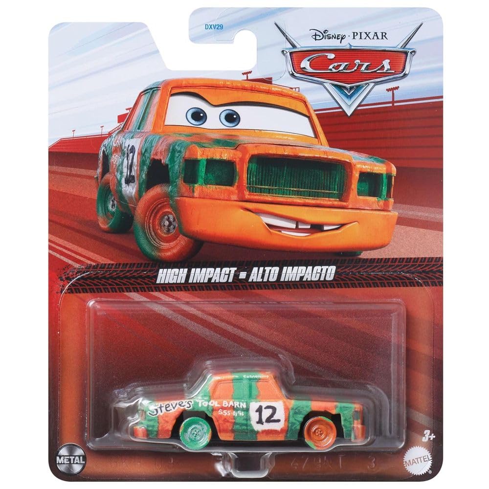 Disney Cars Thunder Hollow Derby Racer #12 detailed front view for collectable display.
