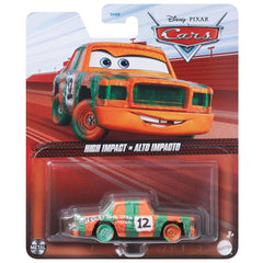 Disney Cars Thunder Hollow Derby Racer #12 detailed front view for collectable display.