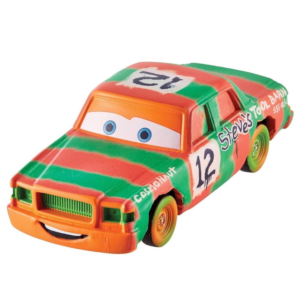 Disney Cars Thunder Hollow Derby Racer #12 diecast close-up for durable play and display.