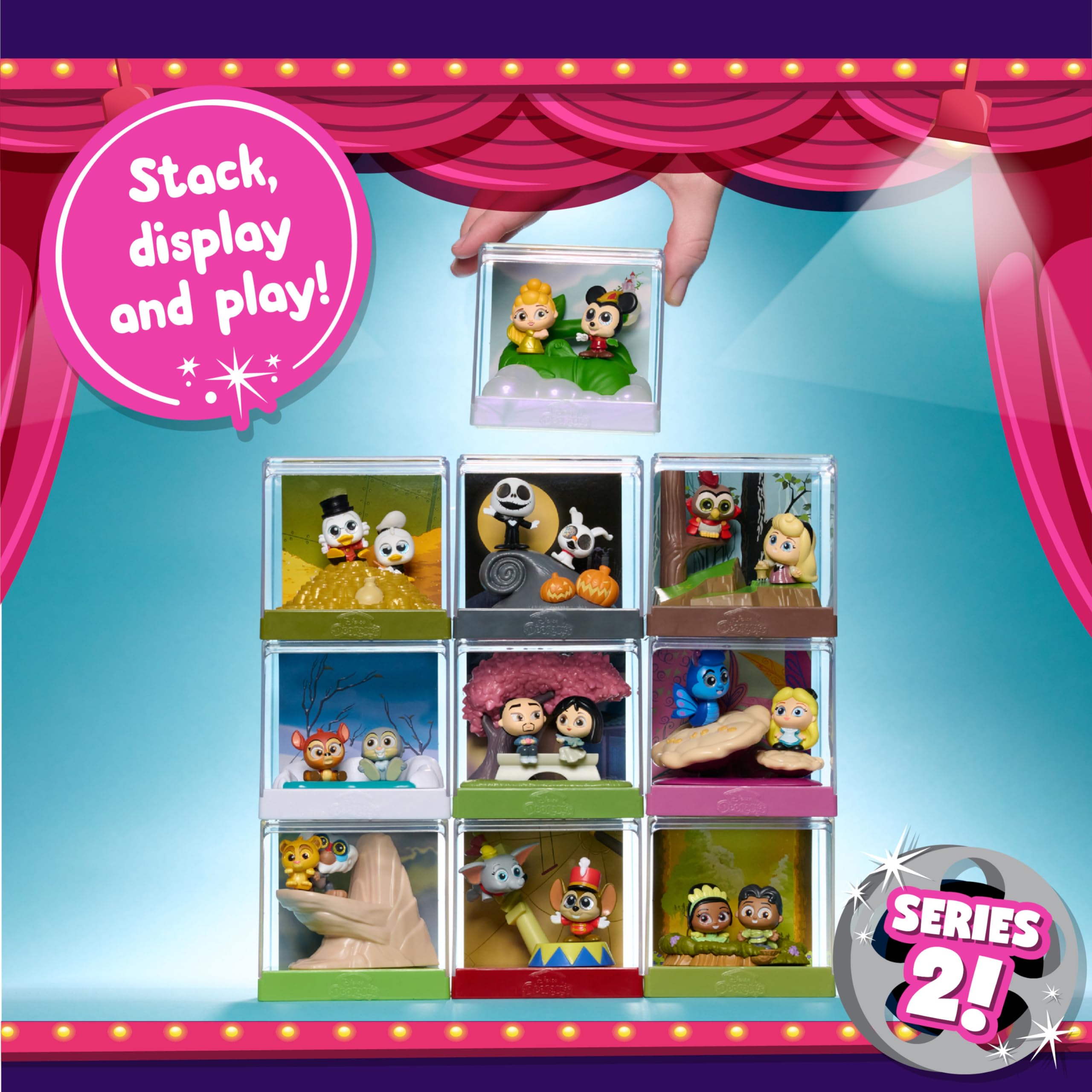 Disney Doorables collector card inside doubles as a backdrop for storytelling.