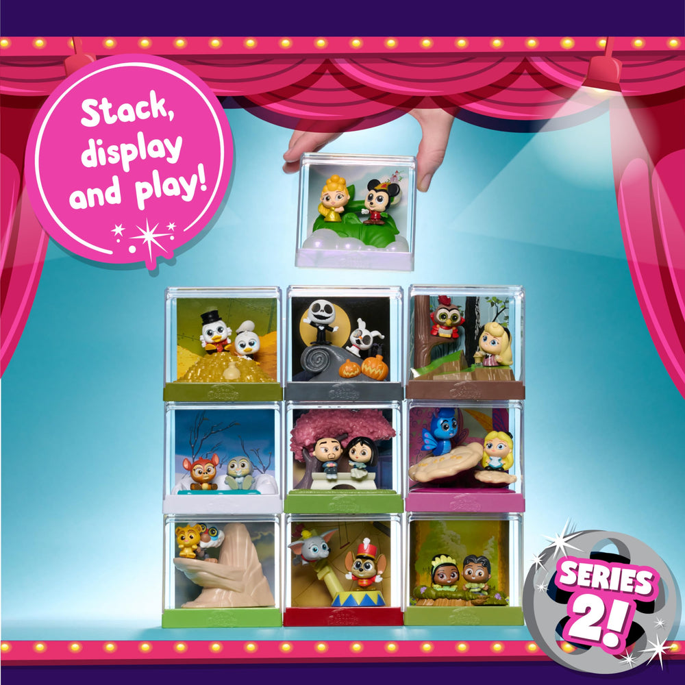 Disney Doorables collector card inside doubles as a backdrop for storytelling.