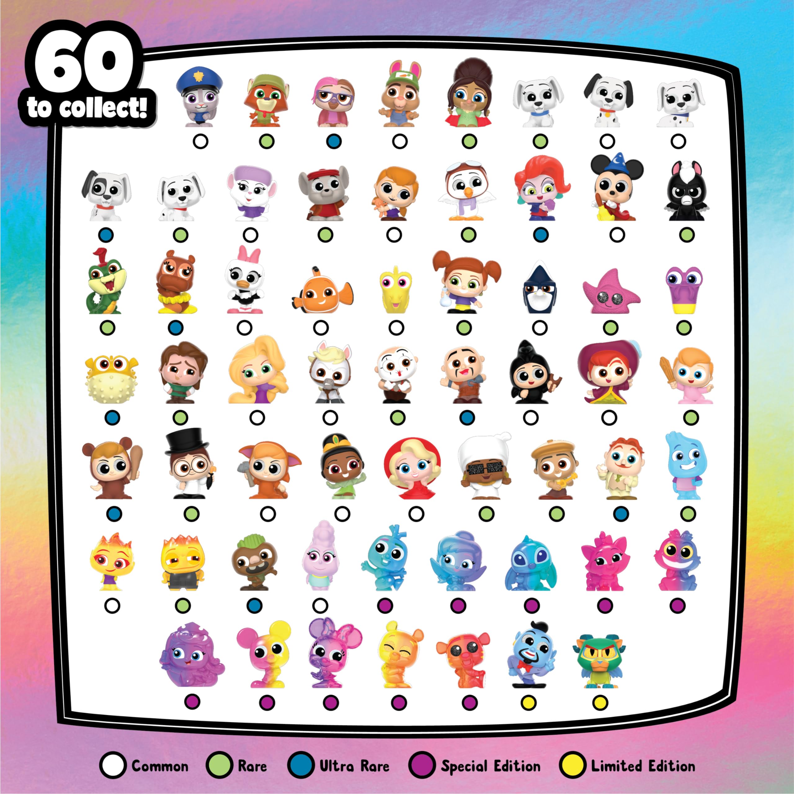 Disney Doorables figure at 1.5 inches with glitter eyes, great for display and quick collection checks.