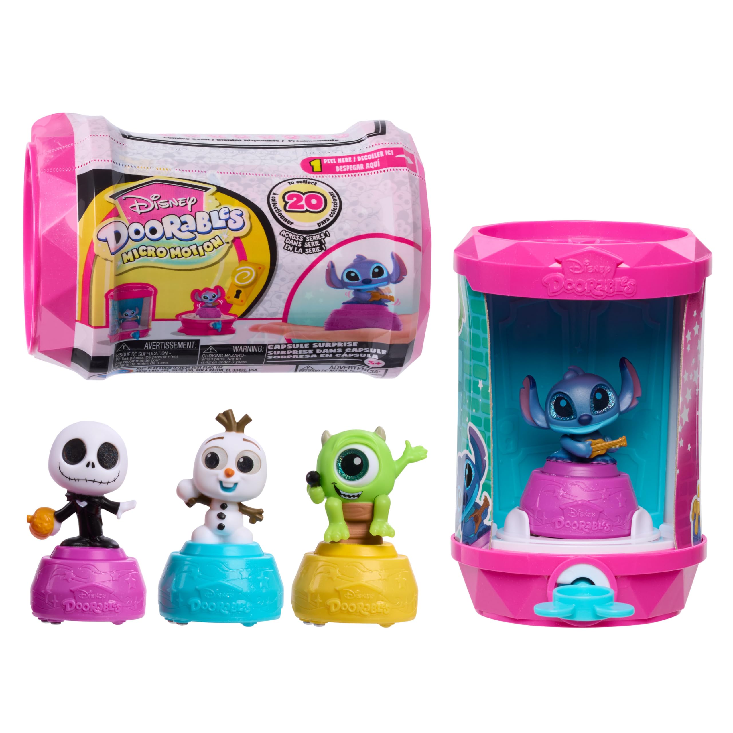 Disney Doorables Micro Motion Capsule with key reveals a moving figure for imaginative play.