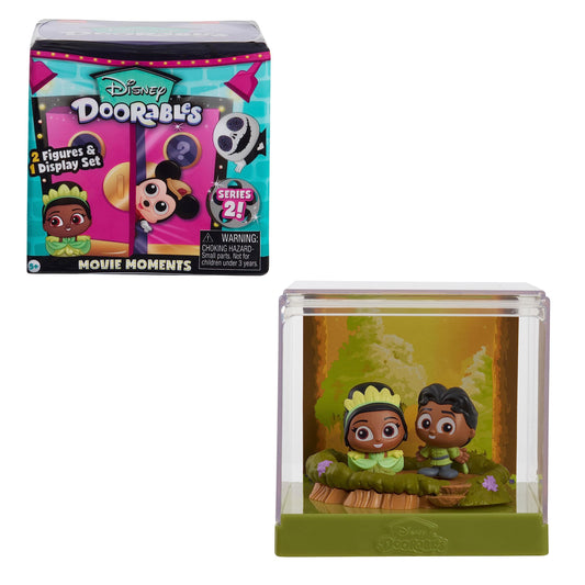 Disney Doorables Movie Moments Series 2 figurines with glittery eyes ready for play.