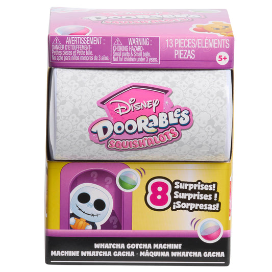 Disney Doorables Squish’Alots inside showcase highlights tiny figures and stickers for imaginative play.
