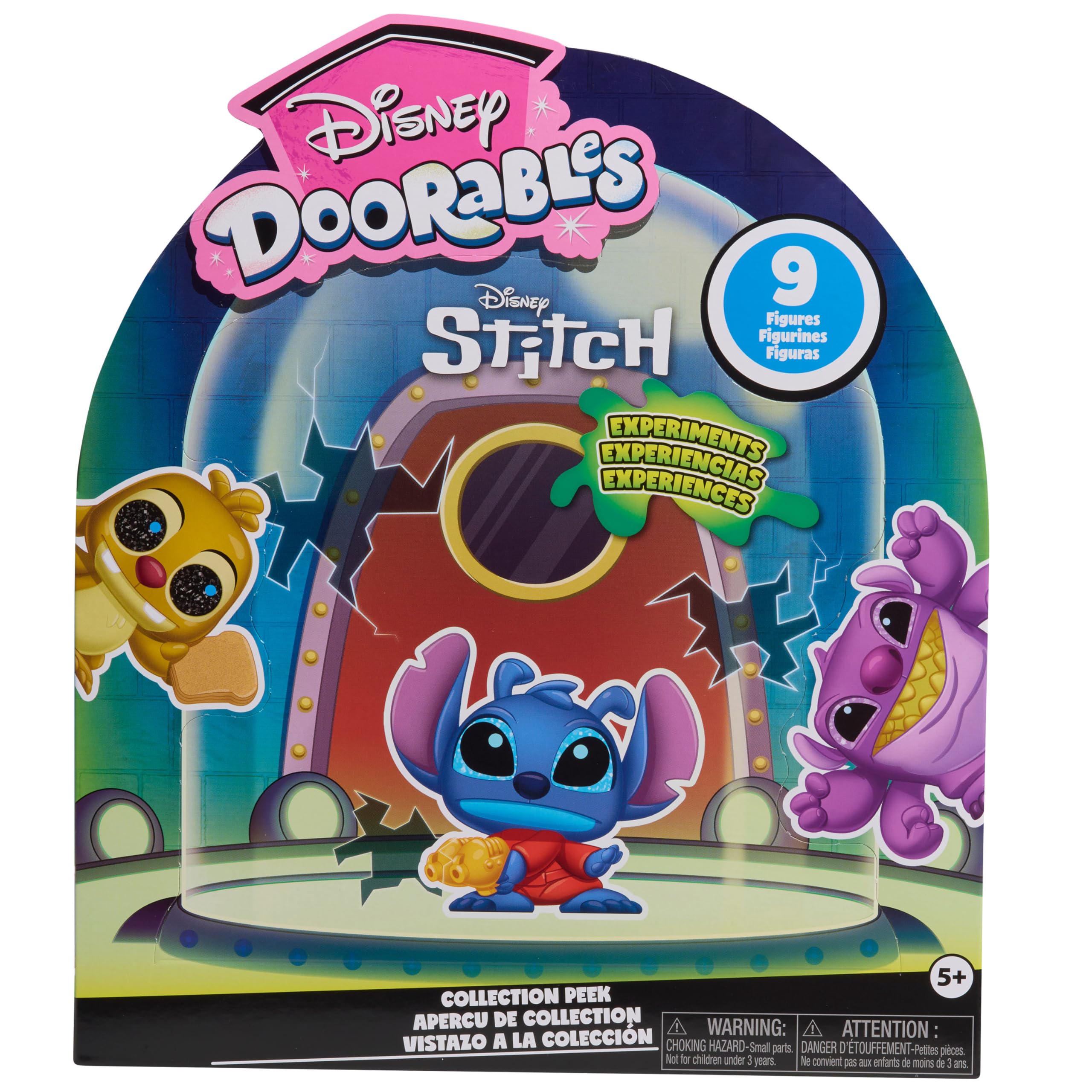Disney Doorables Stitch Experiments Peek box for display and gifting.