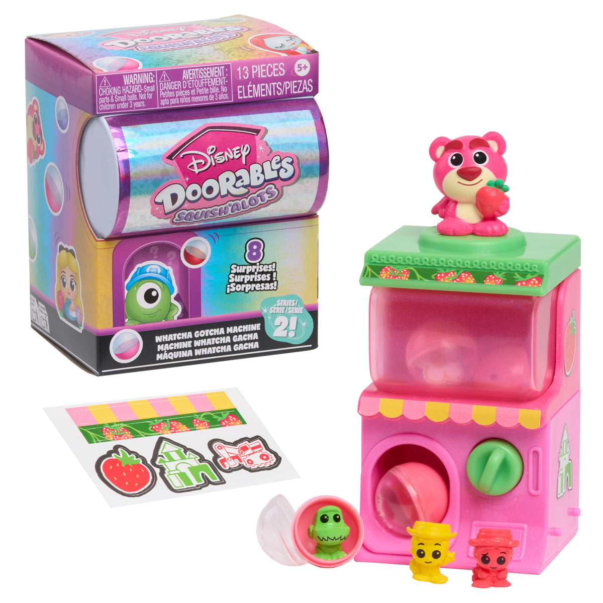 Disney Doorables Whatcha Gotcha machine package ready for display and gifting.