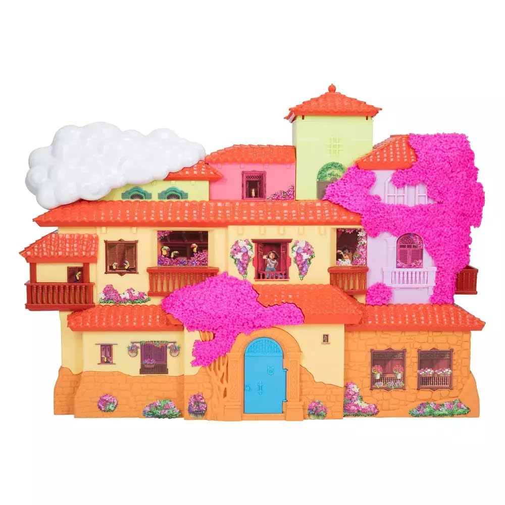 Disney Encanto Aunt Pepa weather elevator demonstrates sunshine and rain ambiance.