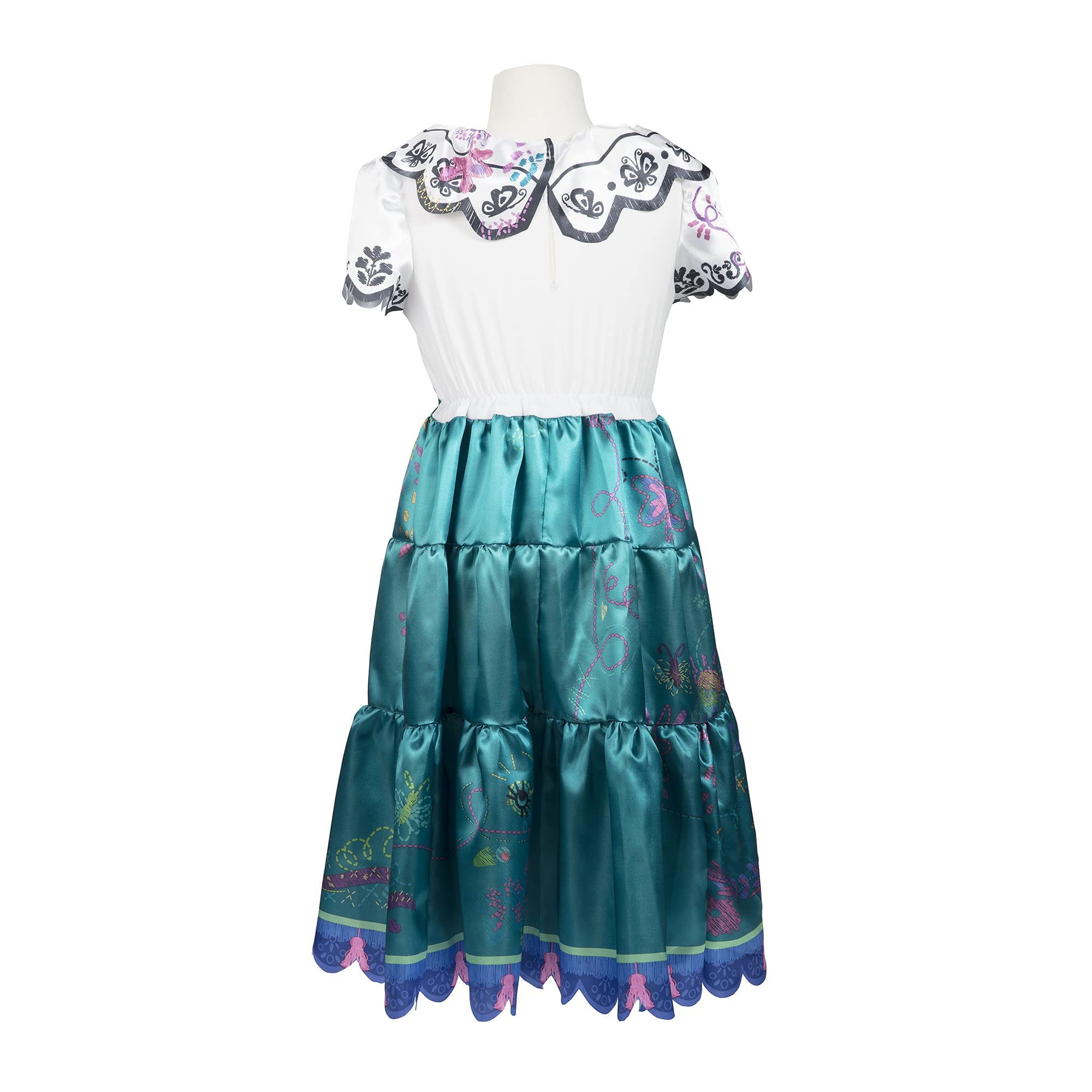 Disney Encanto Mirabel dress butterfly shoulder accents add magical charm for special occasions.
