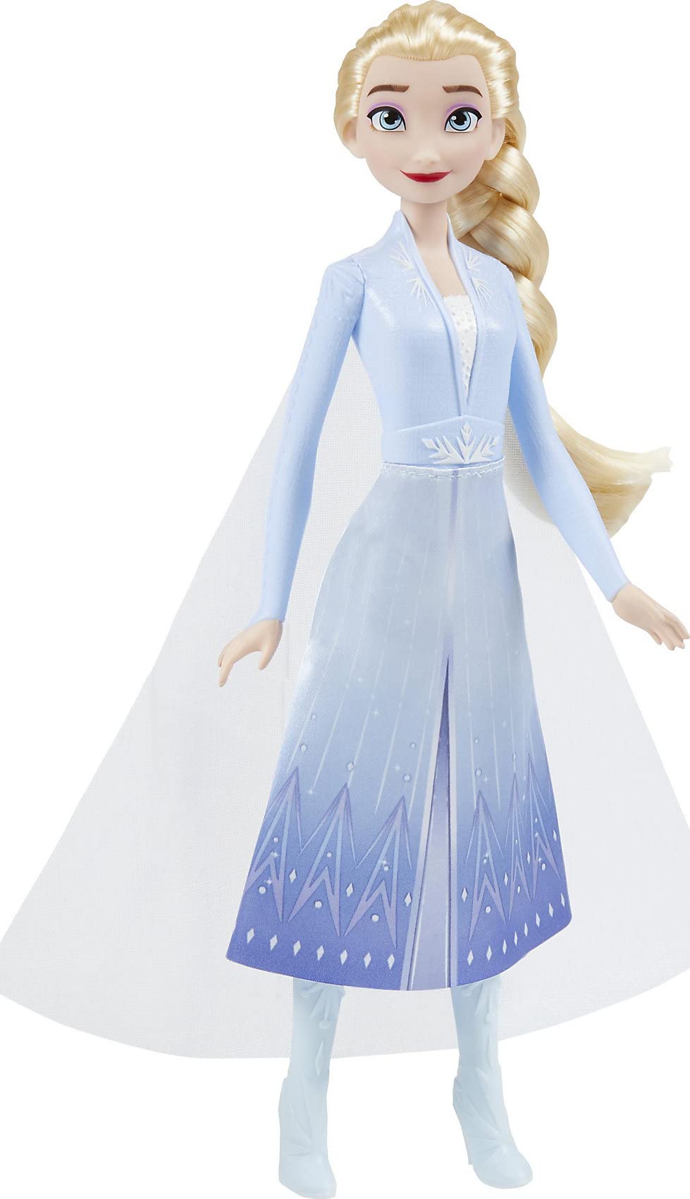 Disney Frozen Elsa doll showcasing long blonde hair in signature side braid.