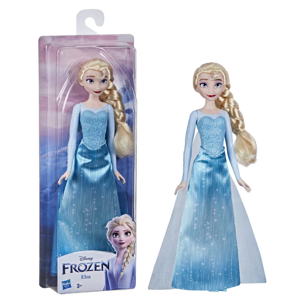 Disney Frozen Elsa fashion doll in queen outfit ready for imaginative play.