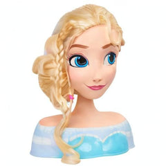 Disney Frozen Elsa styling head in use for pretend hair styling play