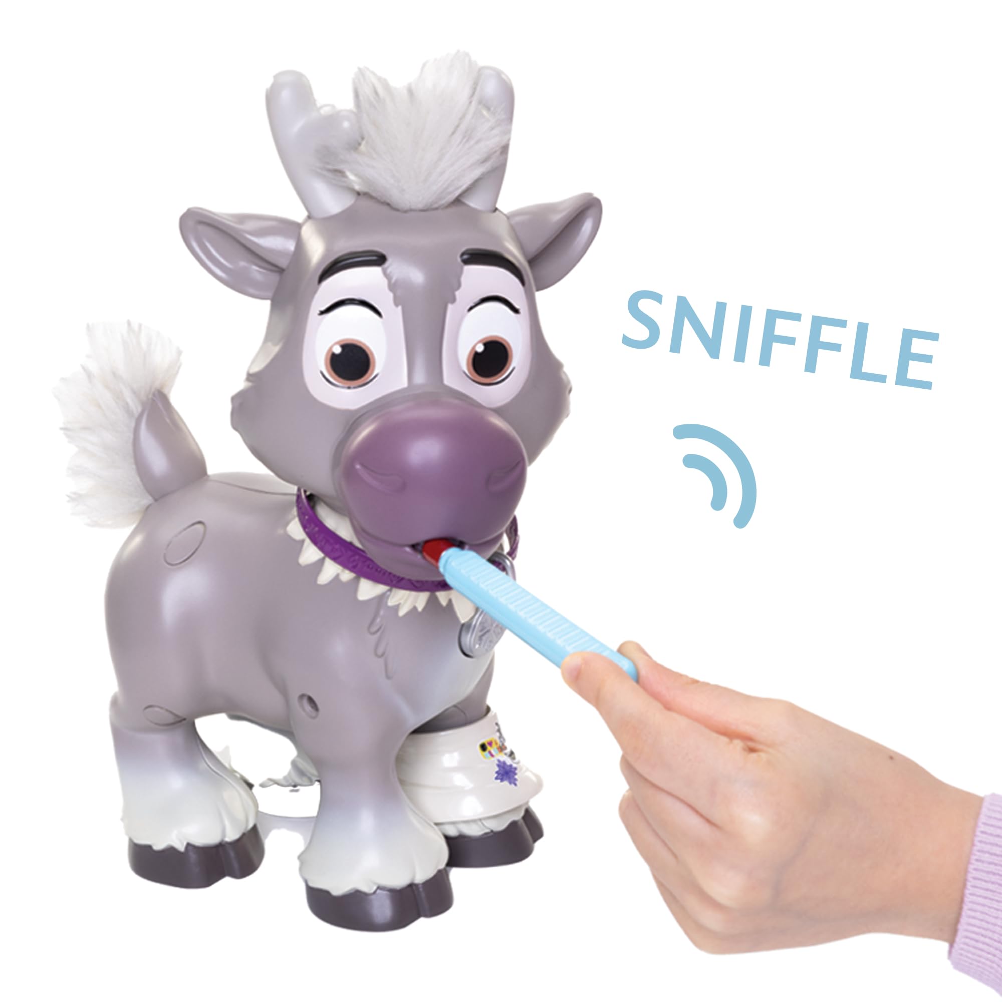 Disney Frozen Sven Care Kit Sven interaction visuals for expressive pretend care.