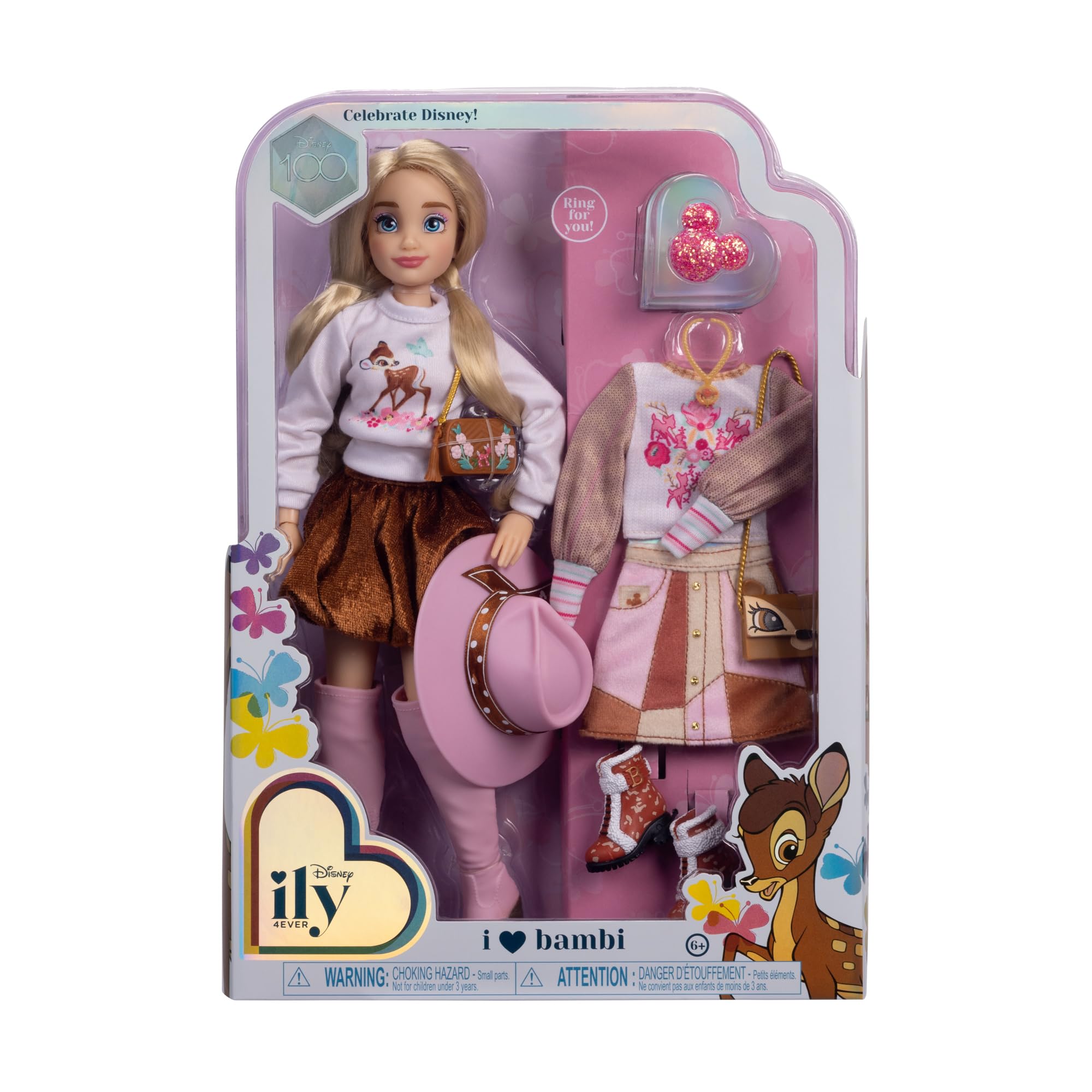 Disney ily 4EVER Bambi doll pink graphic top.