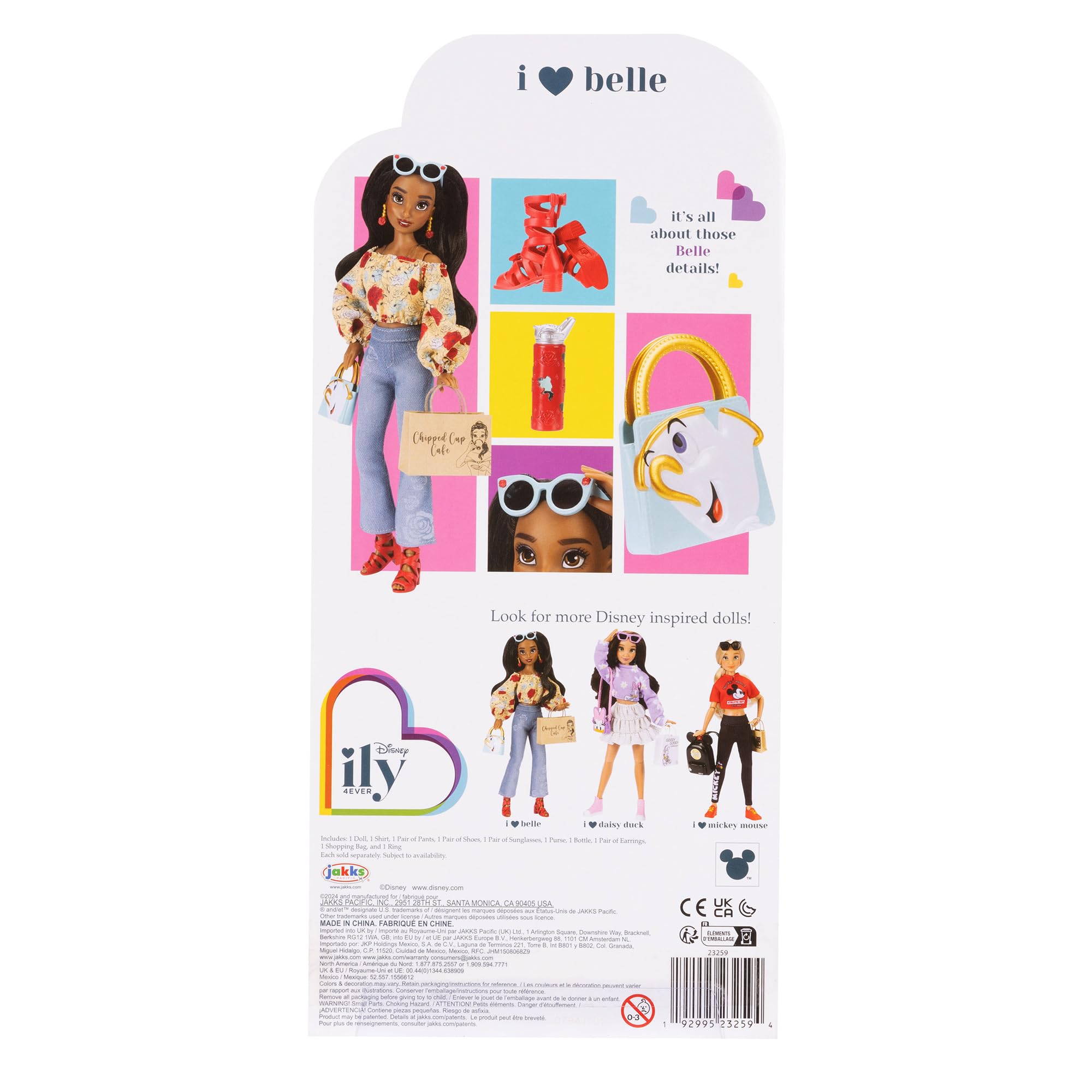 Disney ILY 4EVER Belle doll comes with a water bottle for on-the-go play.