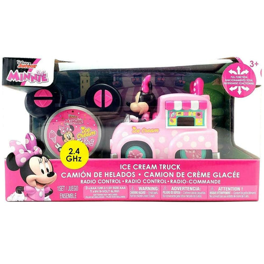 Disney Junior Minnie’s Ice Cream Truck side view, 2.4 GHz RC toy designed for outdoor action and storytelling.