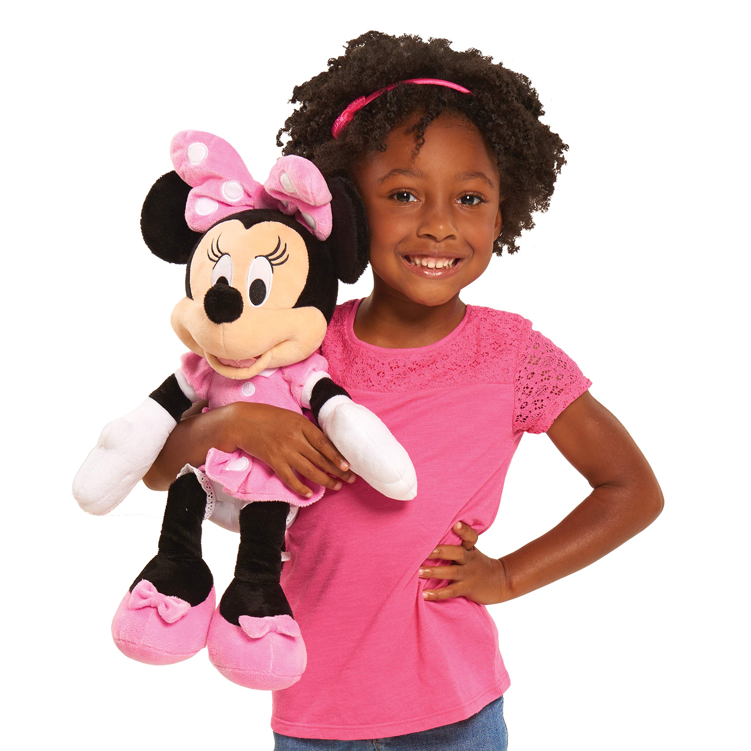 Minnie plush outfit detail showing iconic Disney Junior style for play.