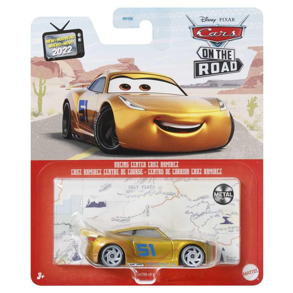 Disney Pixar Cars Cruz Ramirez 1:55 scale with rolling wheels for dynamic play.