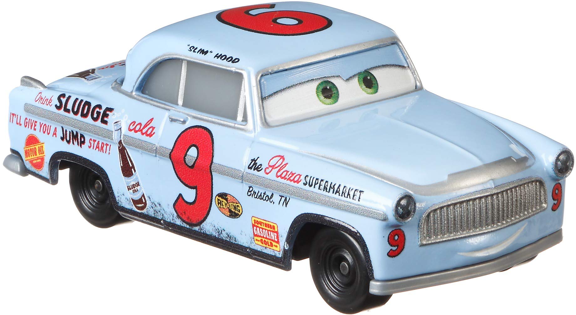 Disney Pixar Cars Slim Hood side profile shows character silhouette for display variety