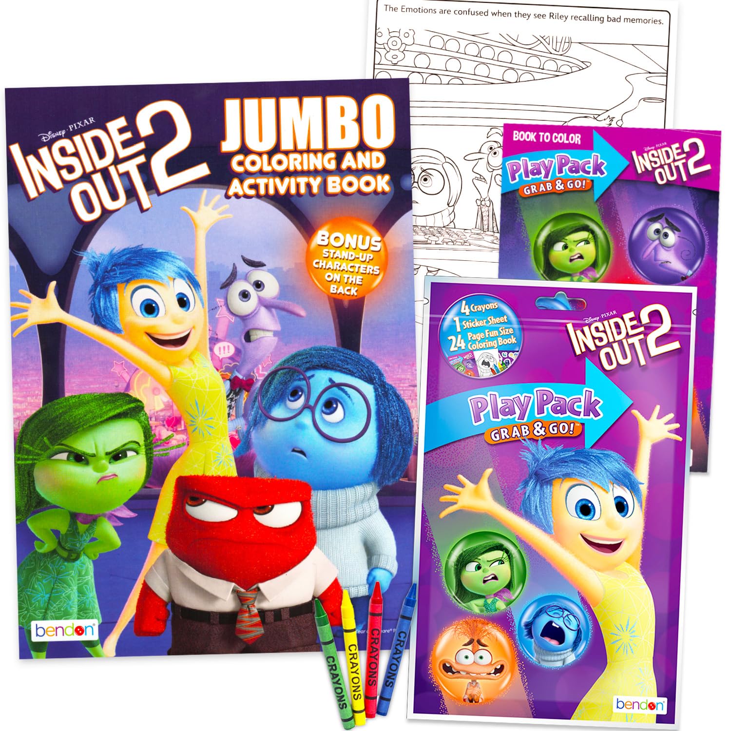 Disney Pixar Inside Out coloring and activity book with stickers promotes creative play.