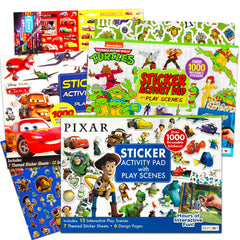 Disney Pixar sticker book set shows giant pages with bold stickers for hours of creative play