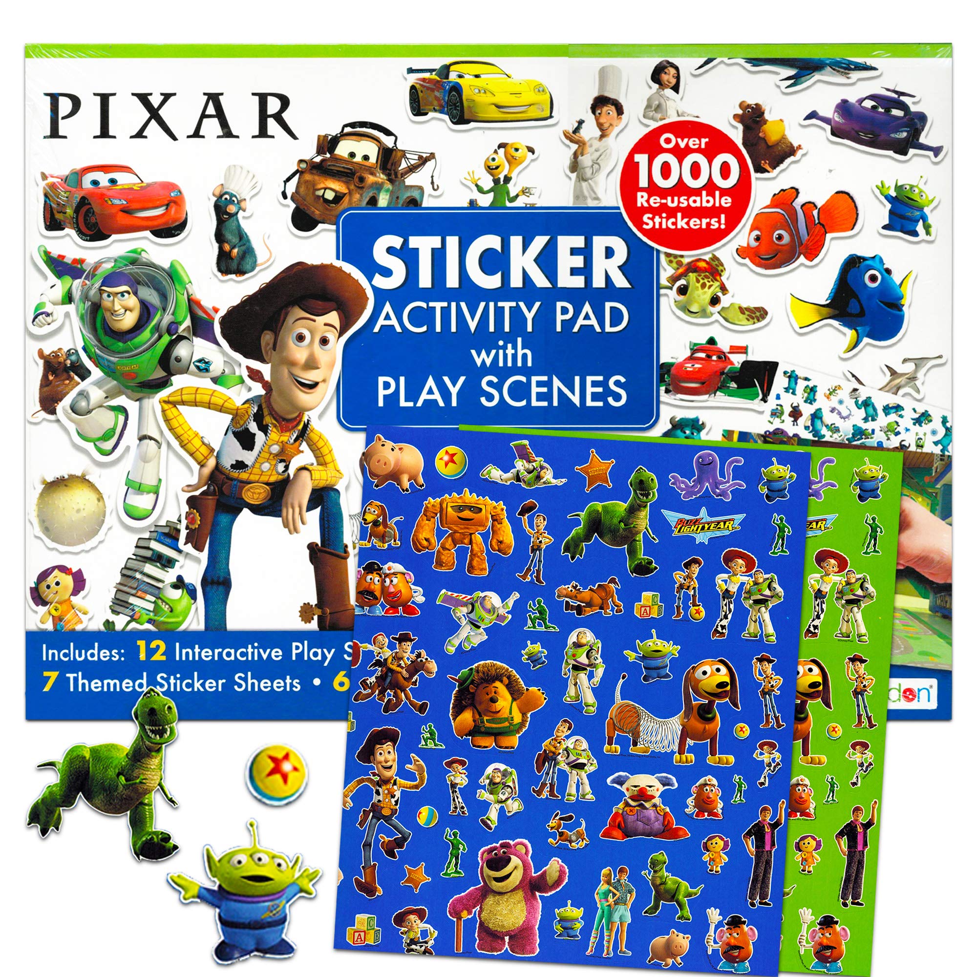 Disney Pixar sticker book set includes reusable stickers for ongoing creative reuse