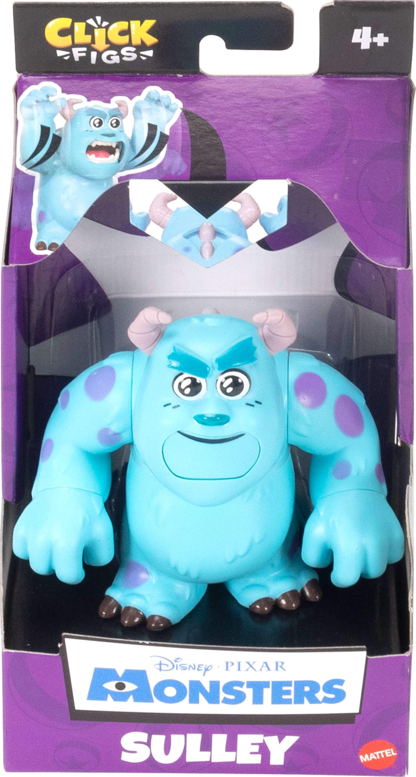 Sulley Click Figs arms move for dynamic play and dramatic reveals