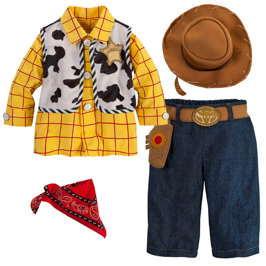 Disney Pixar Woody costume with hat and denim pants — easy wear for adventures