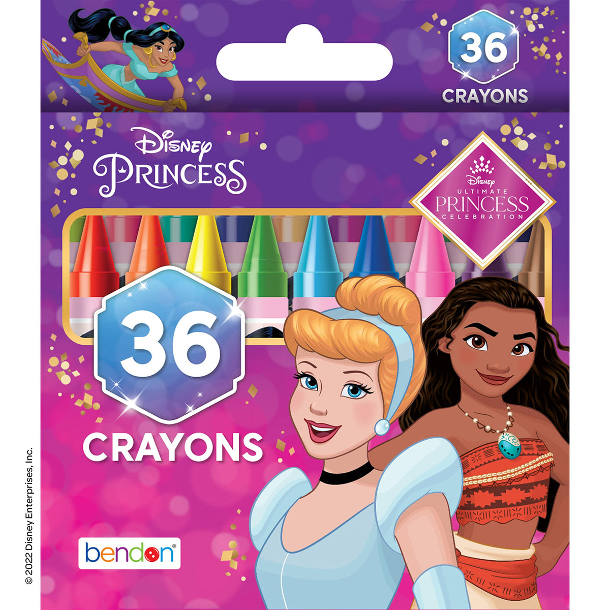 Disney Princess 36-count crayons in tuck box for easy storage and play