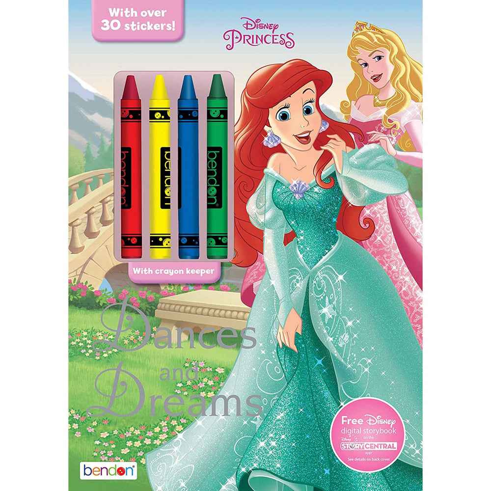 Disney Princess 48-page coloring book featuring Ariel, Aurora, Snow White for creative play.