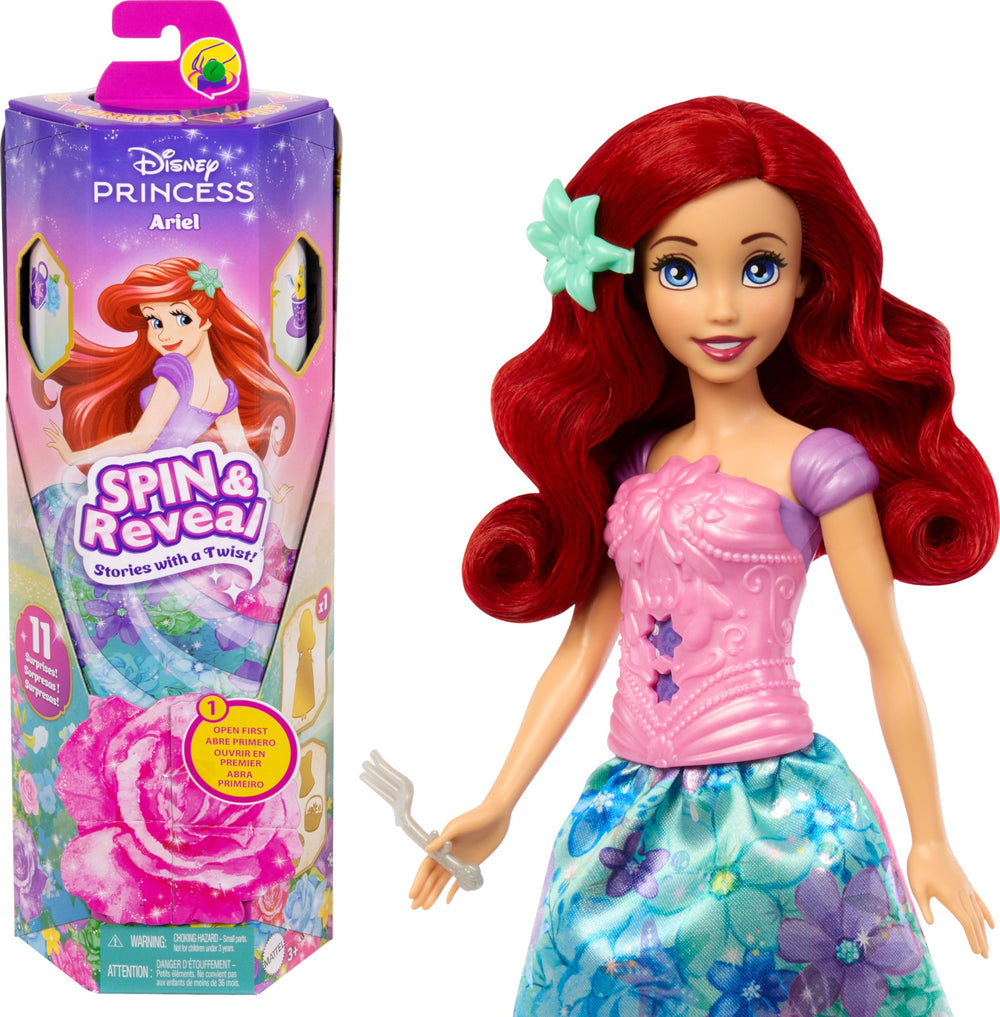 Disney Princess Ariel Spin & Reveal opens to a colorful garden scene for imaginative play